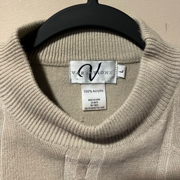 Variations Ladies L Beige Lightweight Sweater - Picture 2 of 5